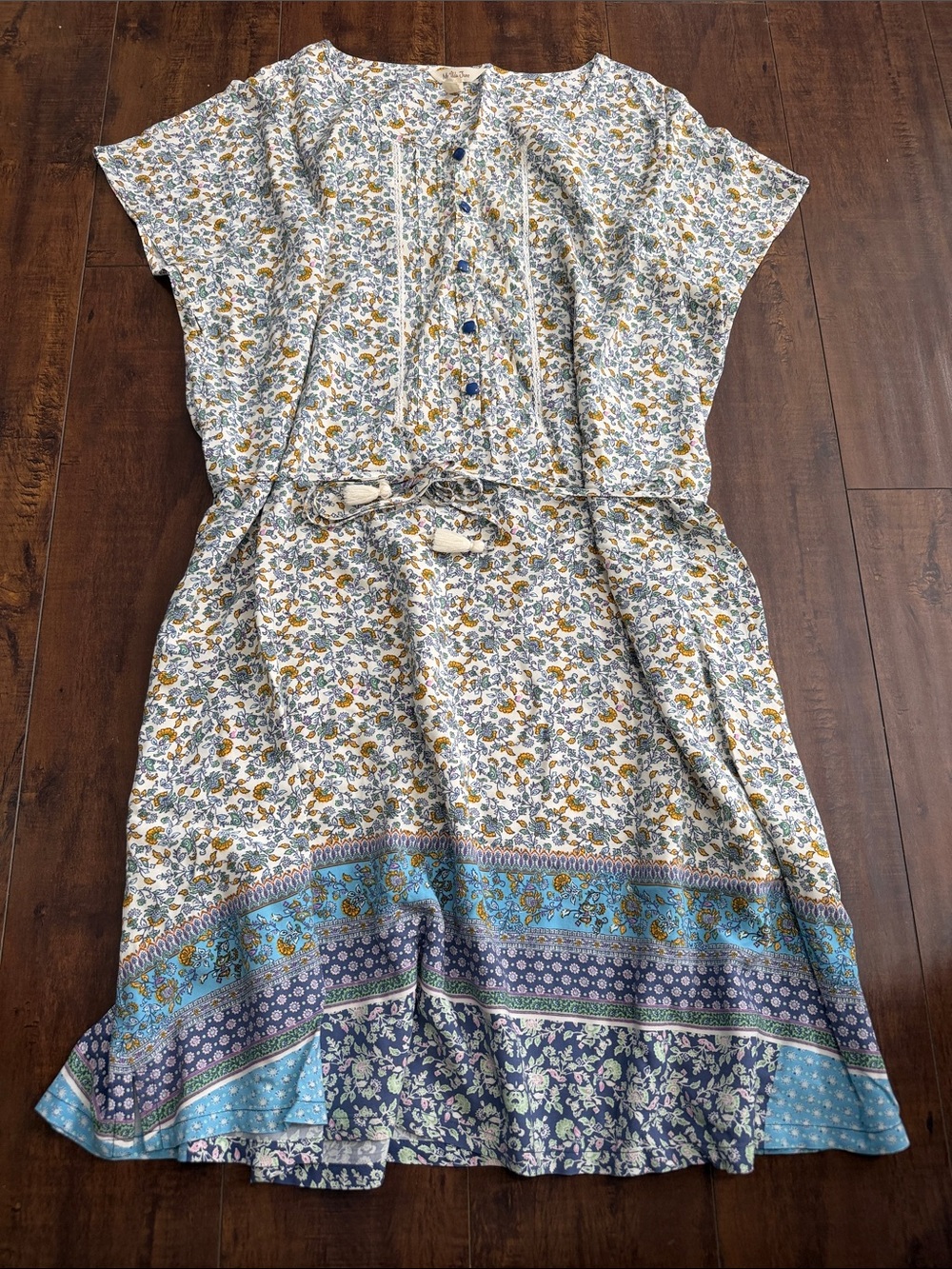 Matilda Jane Blue and Mustard Floral Midi Dress